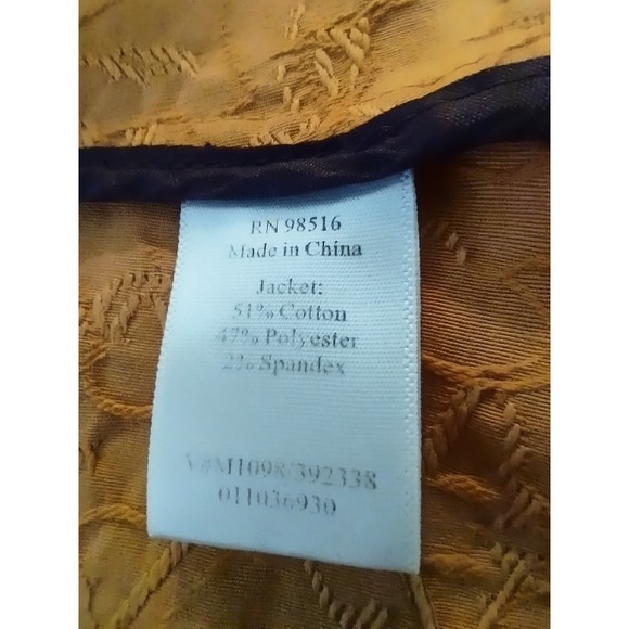 Coldwater Creek Jacket Women Size 8 Textured Floral Matelasse Orange Button Up - Picture 7 of 10